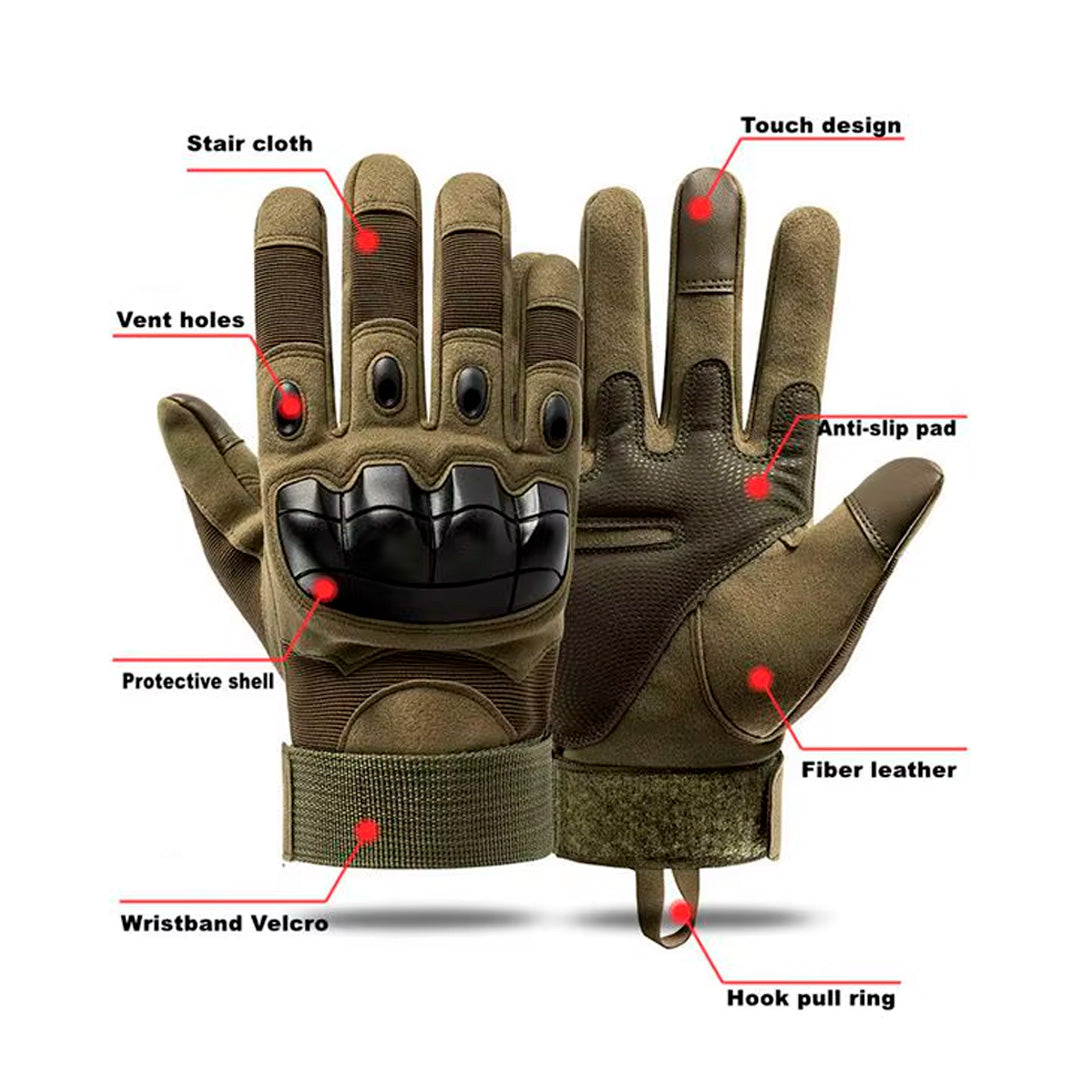Guantes Tácticos Anticorte | Resistentes, Ajustables y con Tecnología Táctil + OBSEQUIO